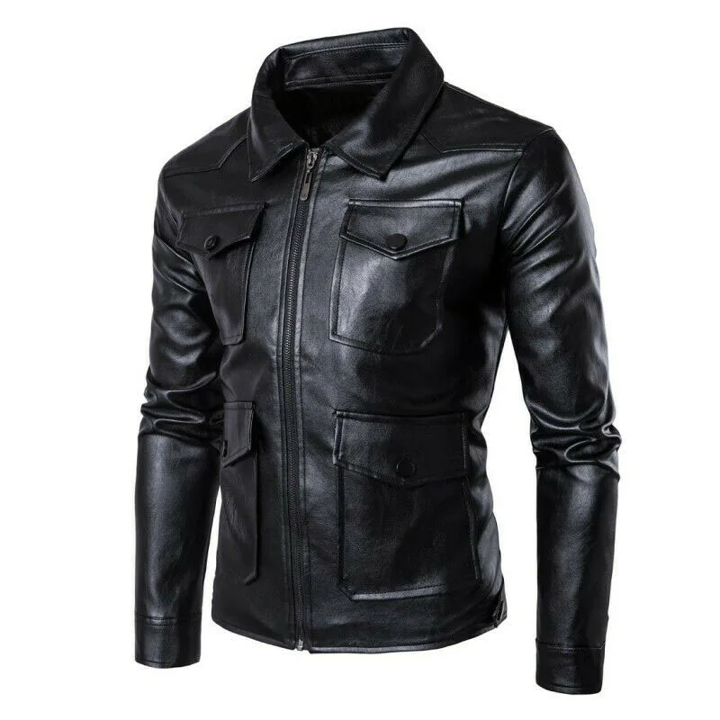 Classic Side Laces Premium New Casual / Motorcycle Cowhide Leather Jackets Genuine Leather Jackets