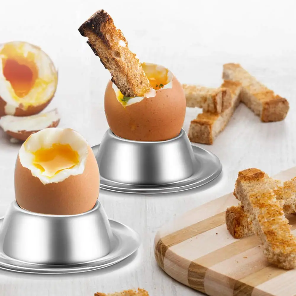 Customized Logo Prints 100% Promotional Food Grade Manufacturer Stainless Steel Metal Tray Steamed Rack Egg Cup Holder