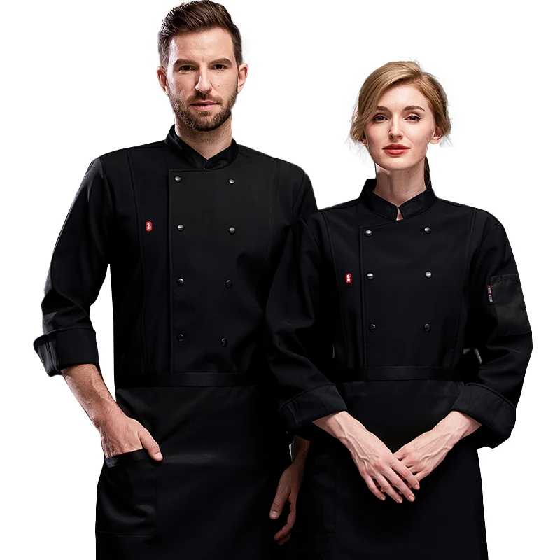 Kitchen Restaurant Uniforms for Employees New Chef Jacket Designs Long Sleeve Custom Chef Uniform