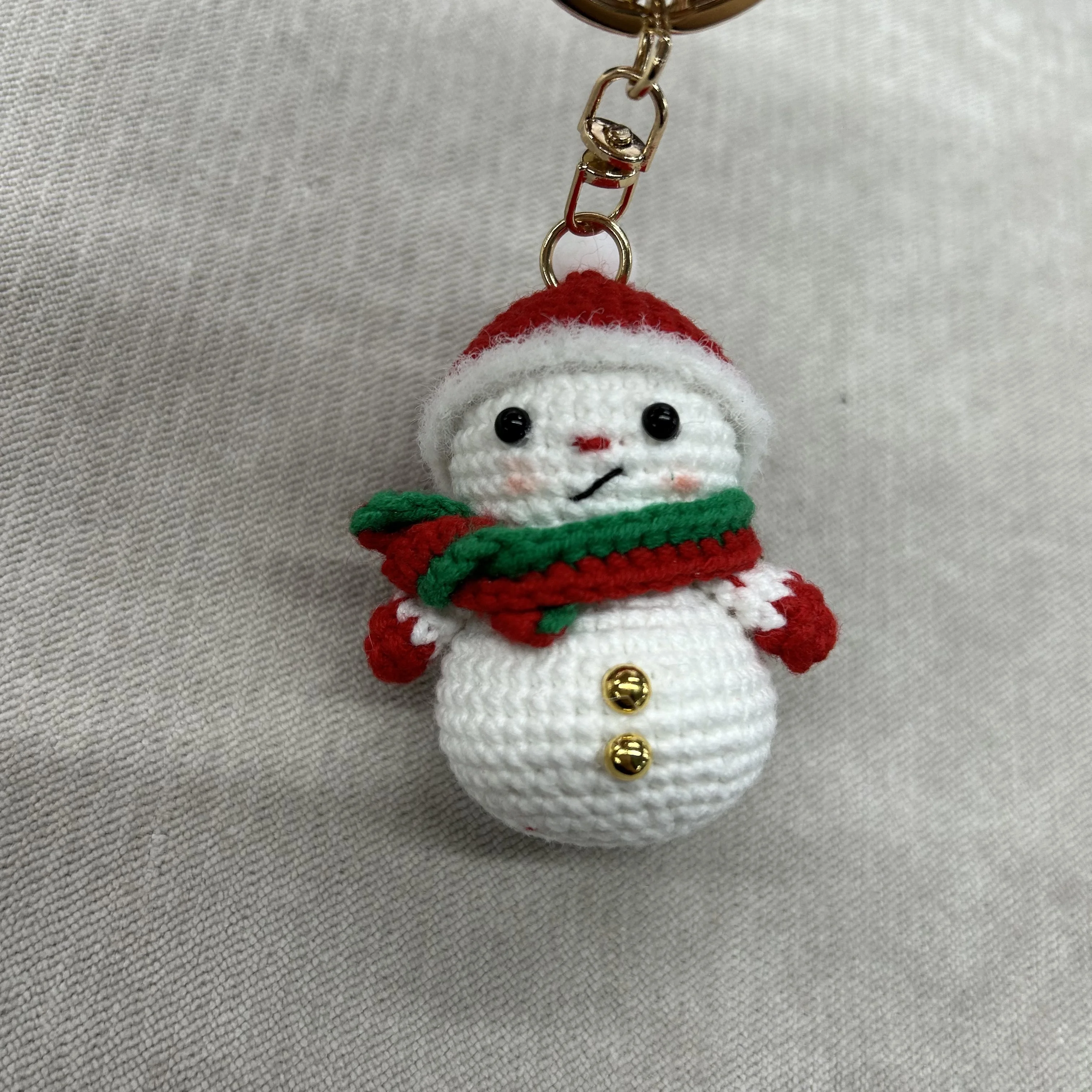 Cute 10 cm  Crochet Weave Snowman Hand-woven Ornaments Crochet Ornaments Gifts Knitted Christmas Gift Kids Key chain