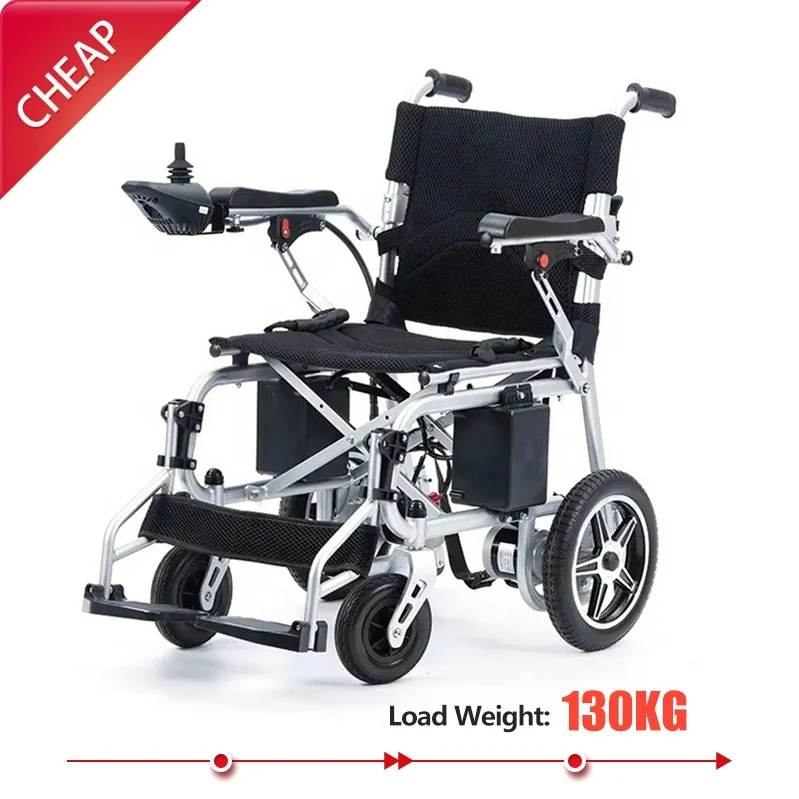 Lightweight folding carbon steel material lead-acid battery smart brake disabled Portable Electric Wheelchair