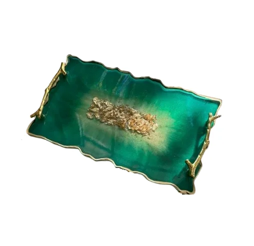 Top Grade Serving Platter New Arrival Resin Tray Indian Exporters on Sale Decorative Border Resin Tray
