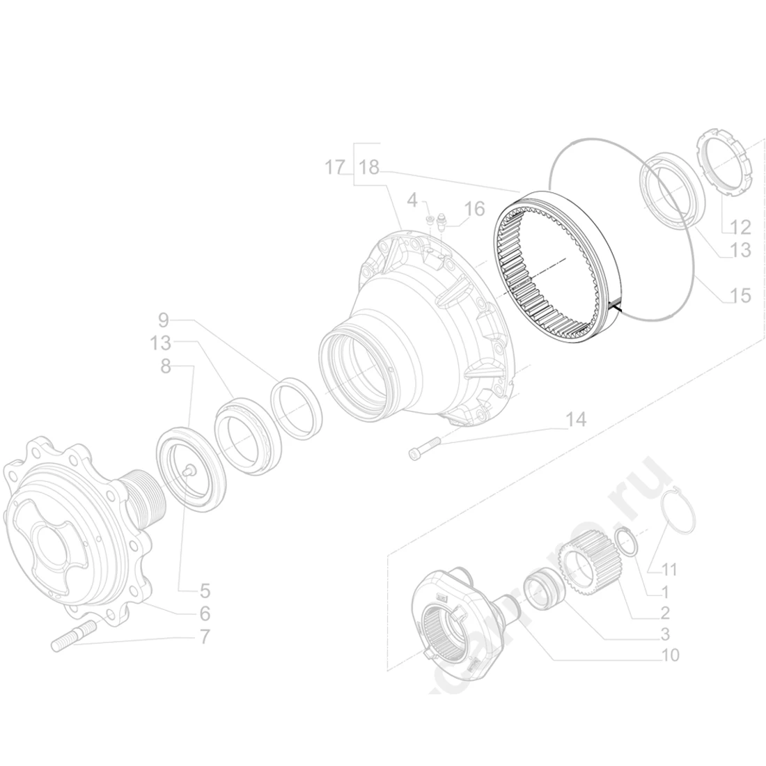 HIG QUALITYPLANETARY RING GEAR KOMATSU / CNH/ VOLVO / CATERPILLAR 142833 / 288-7223 CARRARO  FOR CATERPILLAR BACKHOE LOADER