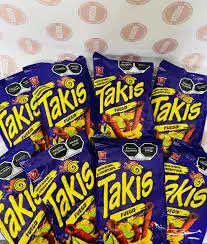 Takis Fuego Corn Chips - 10 x 180g Takis delicious spicy chilli pepper and lime, rolled tortilla chips
