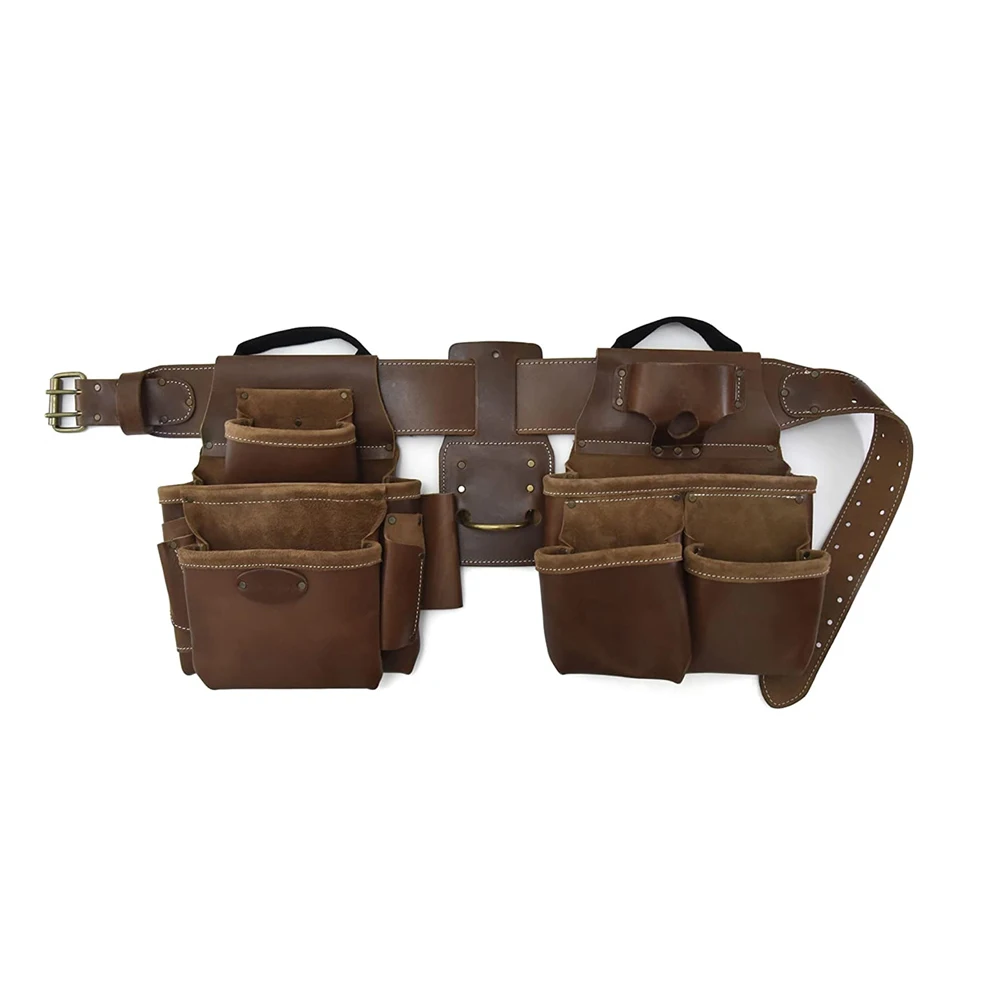 Customize Multifunctional Tool Pouch Custom Made Carpenter Leather Tool Belt reasonable price high quality