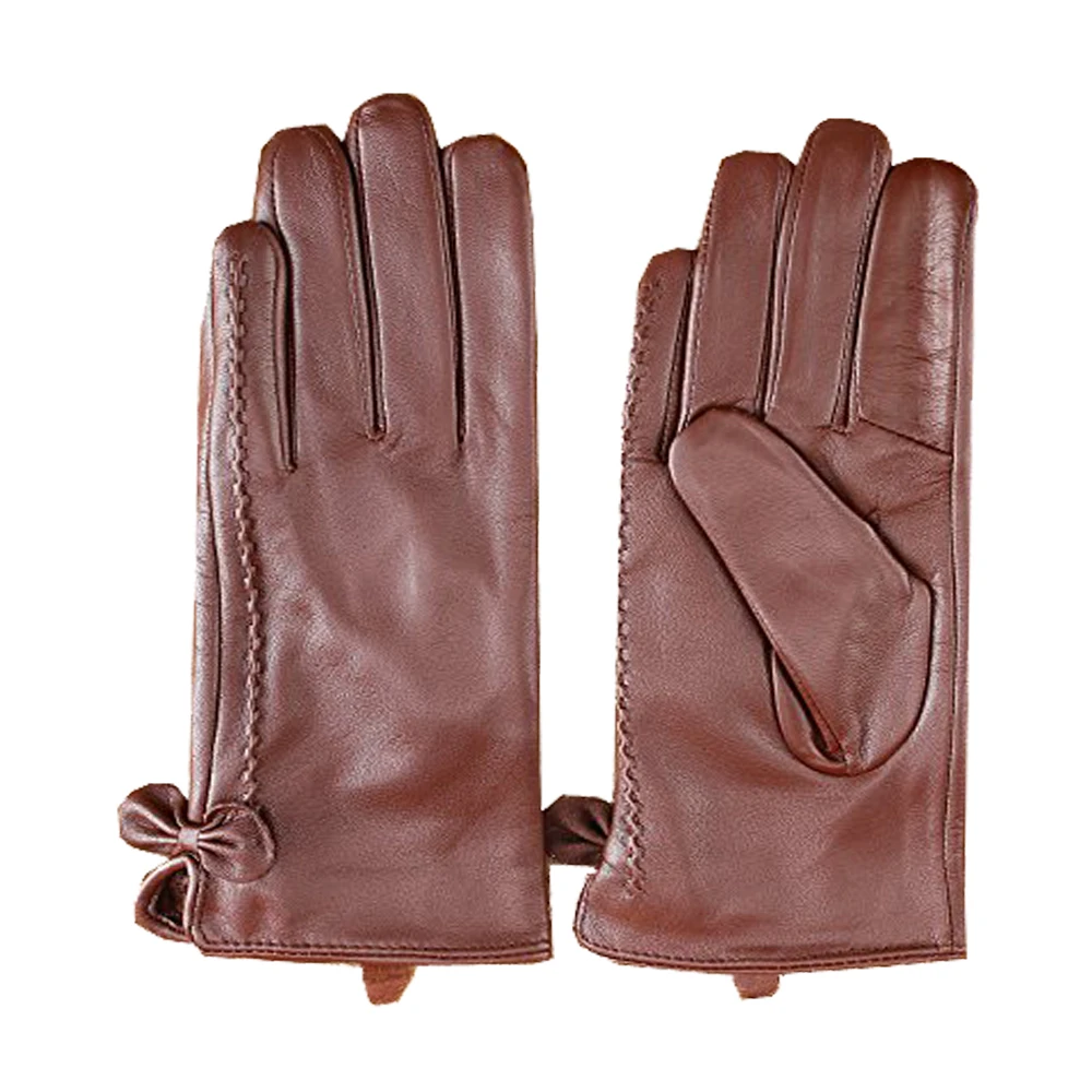Hot Sales Glove Fashion 100% Genuine Sheepskin Leather Dressing Women Real Fur Glove