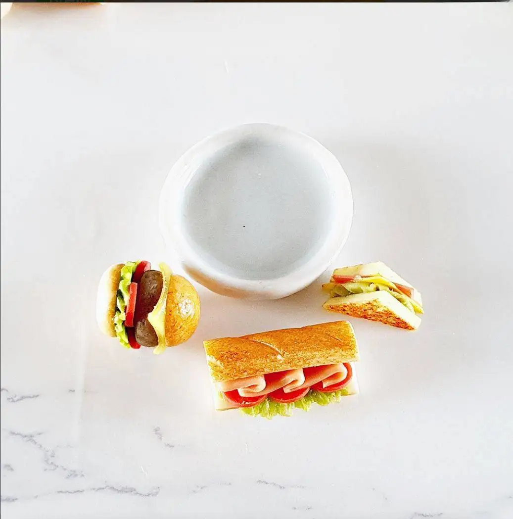 Dollhouse Miniatures Food Burger Sandwich Pepsi Cup Set