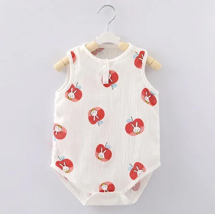 Summer baby home suit Bodysuit cute cartoon bear rabbit boy girl boy climbing pajamas slim newborn kids sleeping clothes