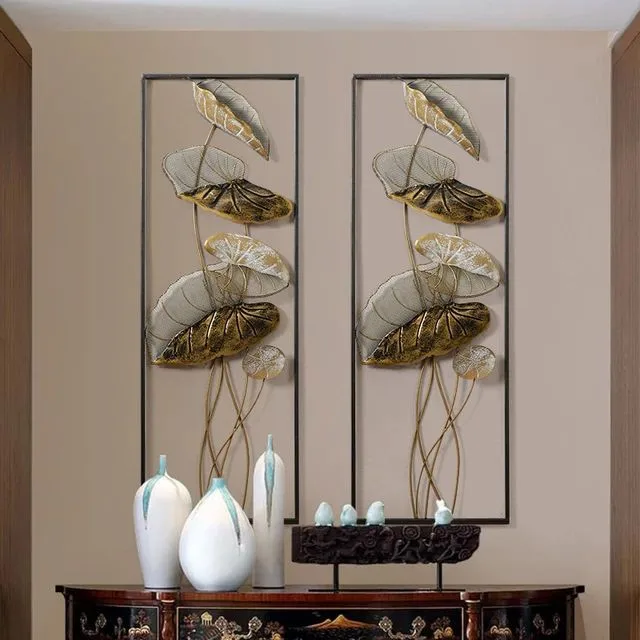 Most Sustainable Classic Design Metal Aluminium Cast Half Leaf And Half Glass Leaf Wall Art For living Room And Bedroom Decor