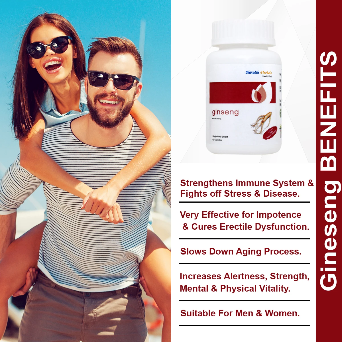 Panax ginseng proper fitness and active enhance strength mental health physical vitality suitable for men and women