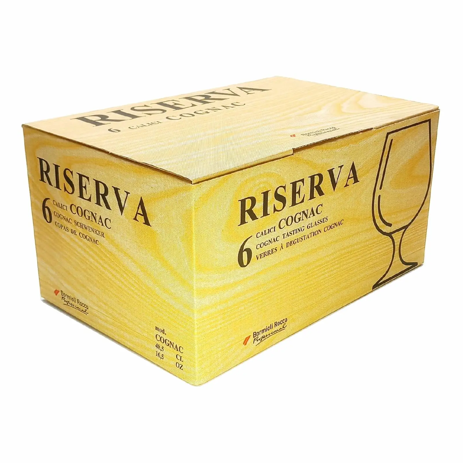 Wholesale Price  Elegant Italian glasses Economical Price 6pcs Set Riserva Cognac Glass 48.5Cl Made in Italy