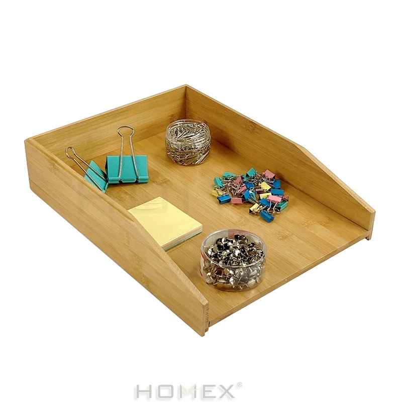 Штабелируемый бамбуковый бумажный поднос офисный органайзер для файлов документов сортировщика букв конвертов и держателей