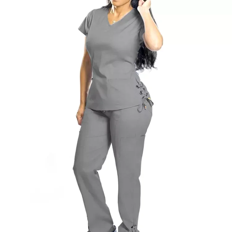 New Style V neck Medical Scrubs Uniform Wholesale Waterproof hospital medical Scrubs for unisex