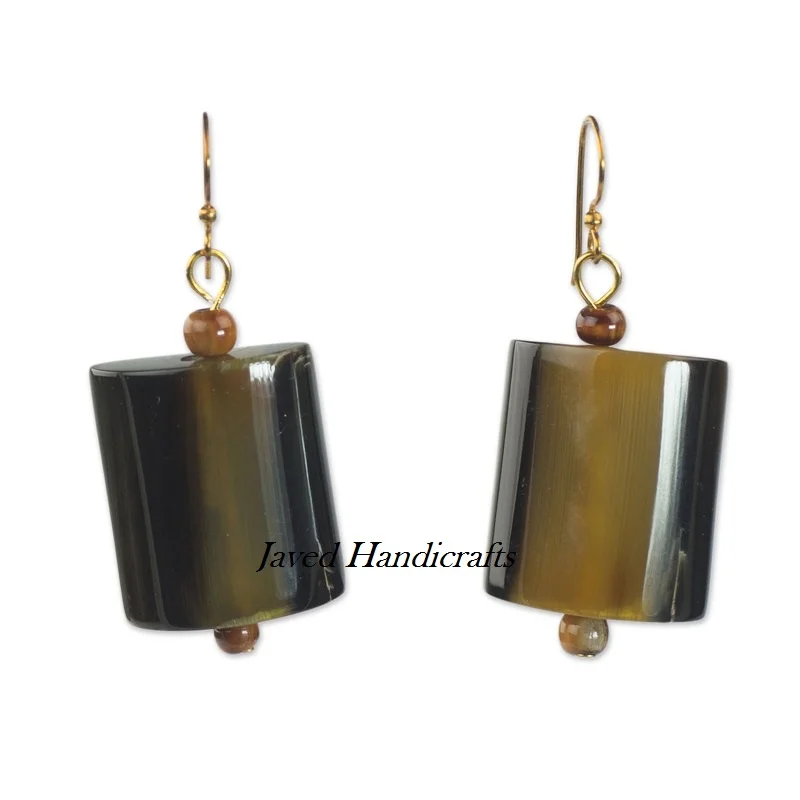 Buffalo Horn Natural Hoop Earring New Design Natural Shade Custom Shape Drop Earrings set for Girls fashion