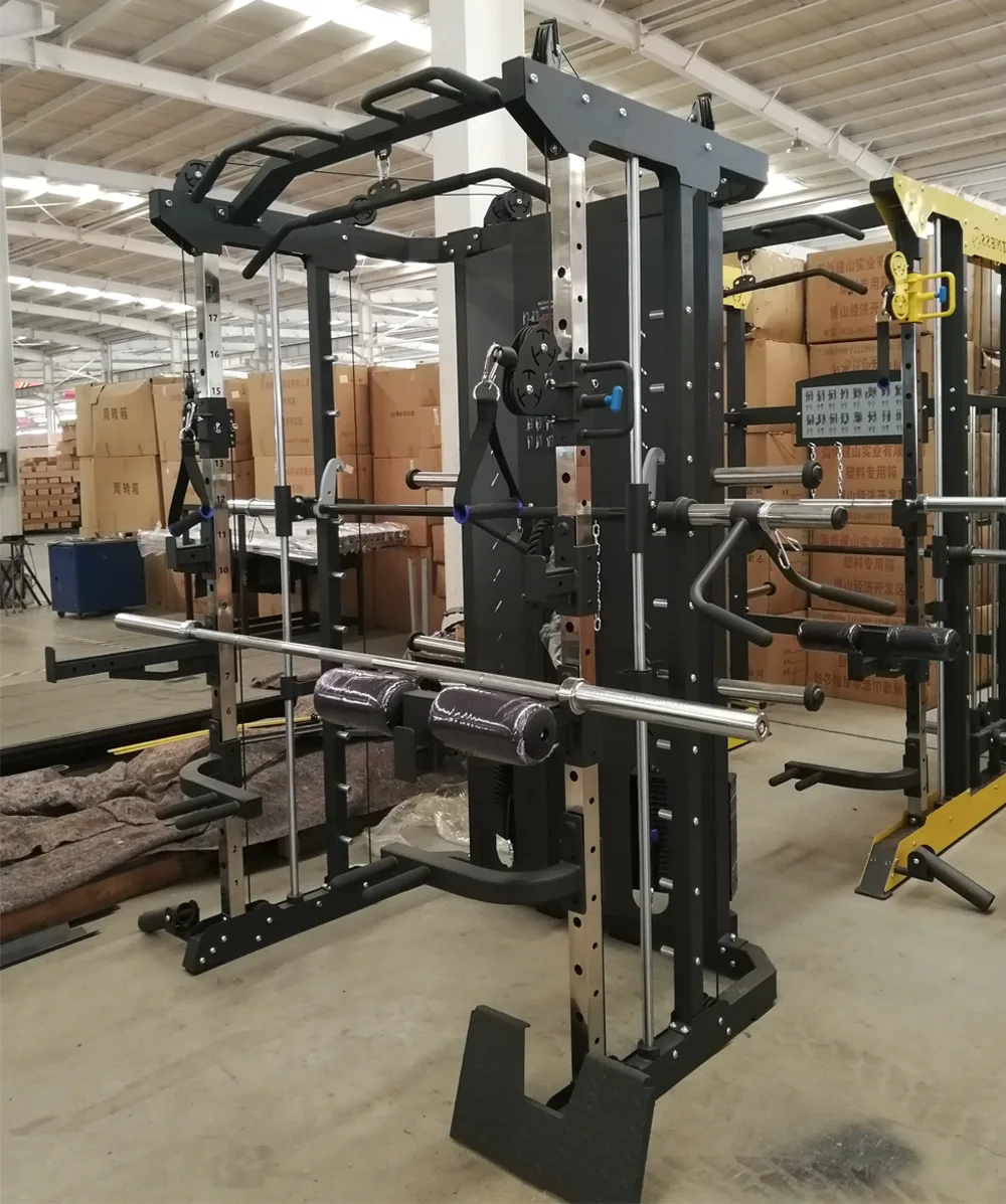 Semi Commercial Home Gym Squat Rack Power Cage Cable Crossover Machine Multi Functional Trainer Smith Machine Gym Equipment