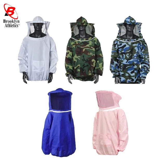 Hot Sale 100% Cotton Customized Bee Keeping Jackets with Veil Zipper Protective Coverall with Safety Features Ventilated Suit