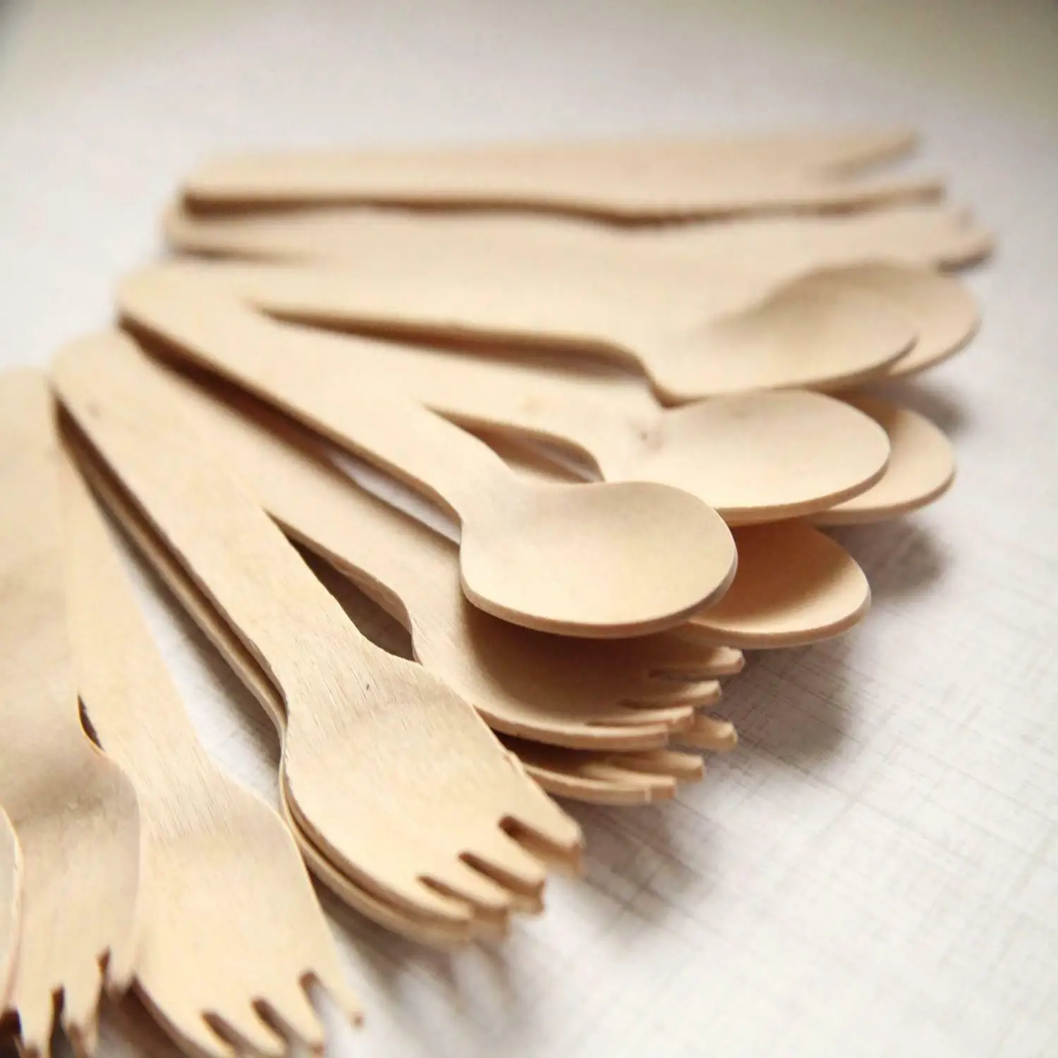 Wood Spoons Forks Knives Disposable Wooden Cutlery Sets Biodegradable Bulk Birch And Bamboo  Friendly Disposable Biodegradable