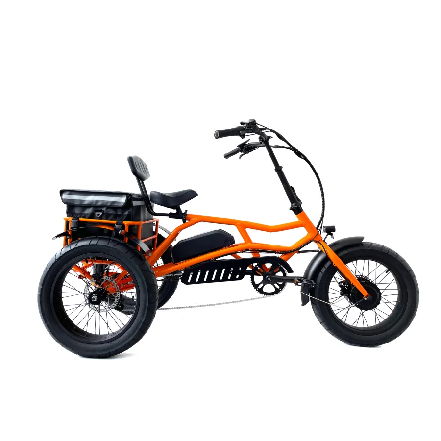 7 Speed gear tri wheel electric bike foldable electric bike with double battery Tricycle