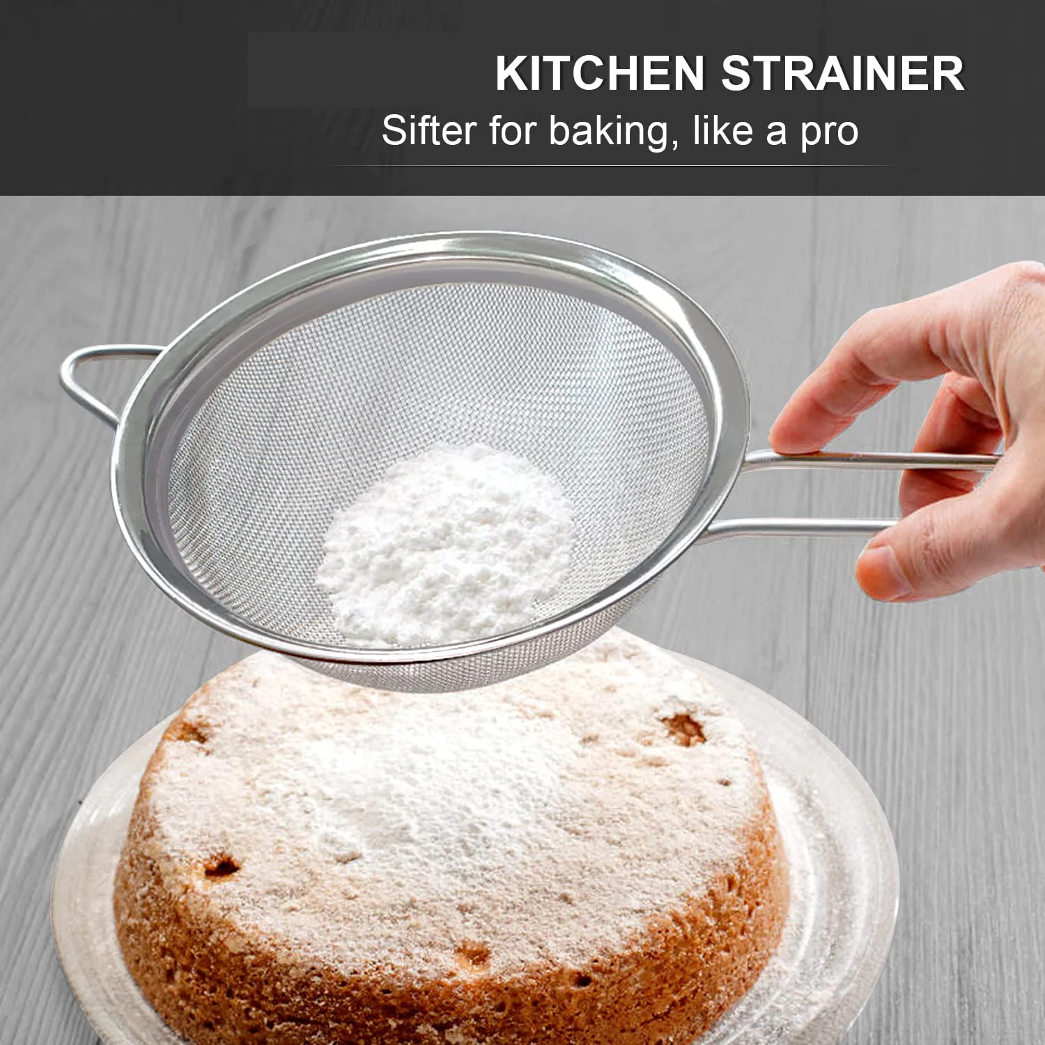 Fine Tea Coffee Durable Flour Sieve Stainless Steel Colanders Strainers Fine Mesh Food Pasta Strainer Kitchen Colander Set