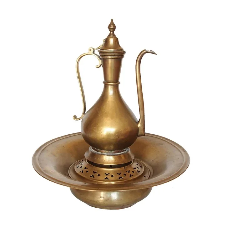 High Quality Mirror Finished Brass Pot Aftaba Coffee Tea Kettle Engraved Design Available Wholesale Price.