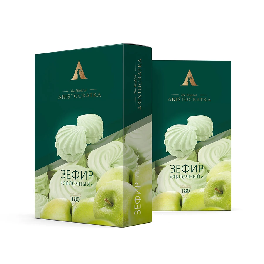 Halal Natural Ingredients Apple Flavored Confectionery 180 g Sweet Natural Taste Apple Marshmallow For Food