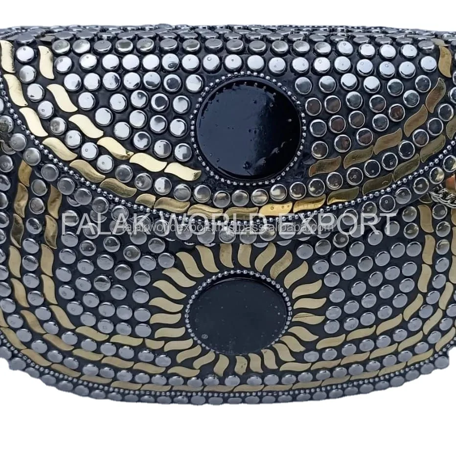 Top  quality and unique design mettle clutch Use for womens party clutch From Falak World Export