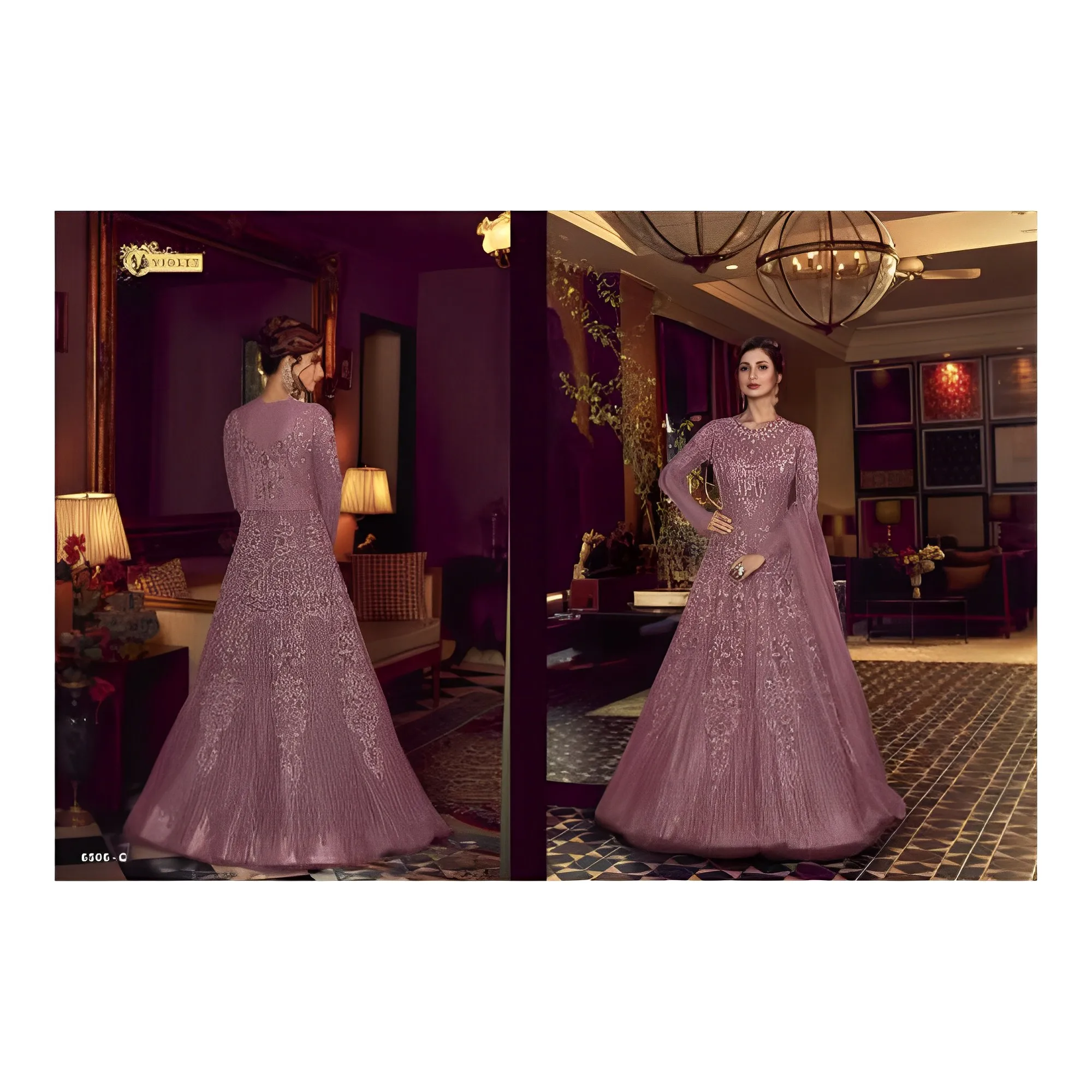 Indian and Pakistani Style Heavy Net Embroidery Multi Sequence Work Long Gowns Semi Stitched Material Buy At Best Price