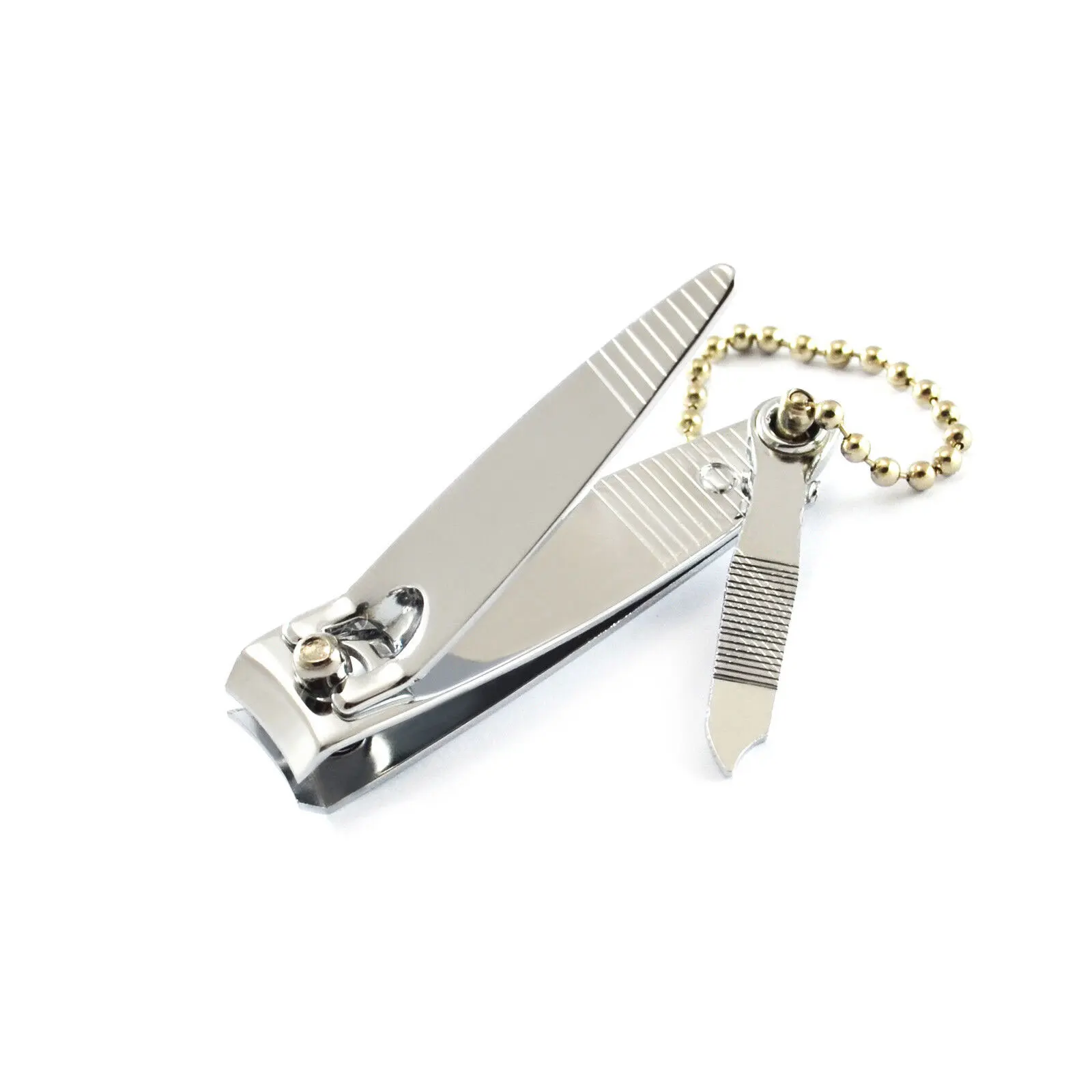Effortless Elegance In Your Pocket: Miniature Nail Care Essential - Small Nail Cutter And File Set Tethered With Chain
