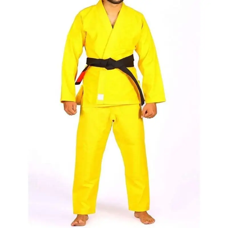 Yellow Color Unisex Martial Arts Wear Karate Uniform With Black Belt Wholesale Best Selling Low Price Karate Wear Suit Set