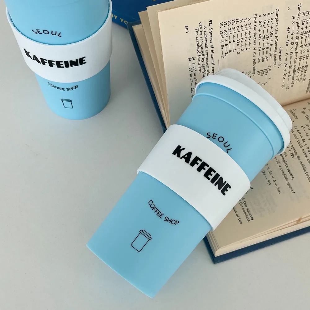 Made in Korea 16oz 500ml Reusable Plastic Cup with Lid Straw Holder Custom Logo Printing Promotional Drinkware in Single Color