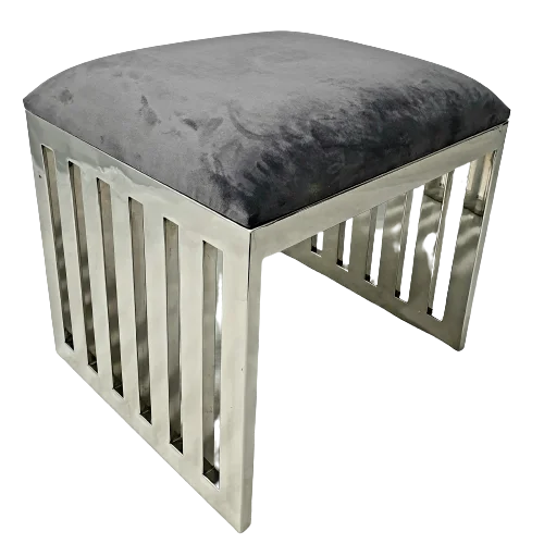 Strips Stool in High quality Stainless Steel mirror finish with Leather Cushion seat in multiple colors for home & office use