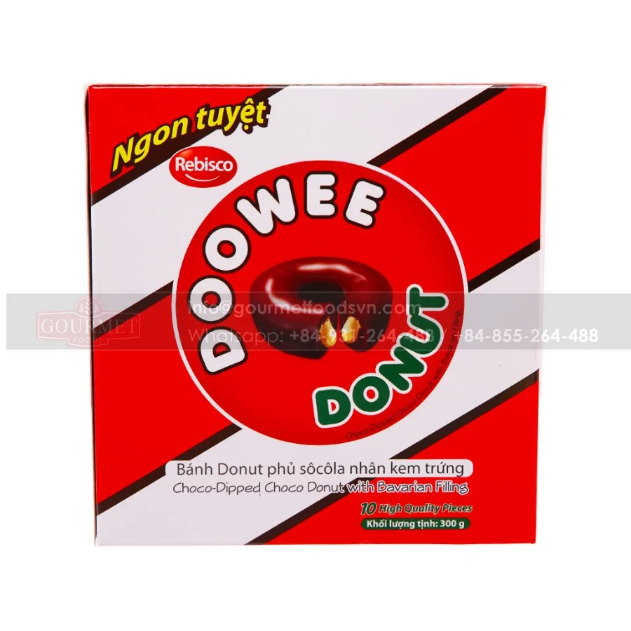 Doowee Donut Chocolate Topping Cake With Egg Cream Hollow And Soft Inside With Of Chocolate And Sweet And Creamy Egg Cream