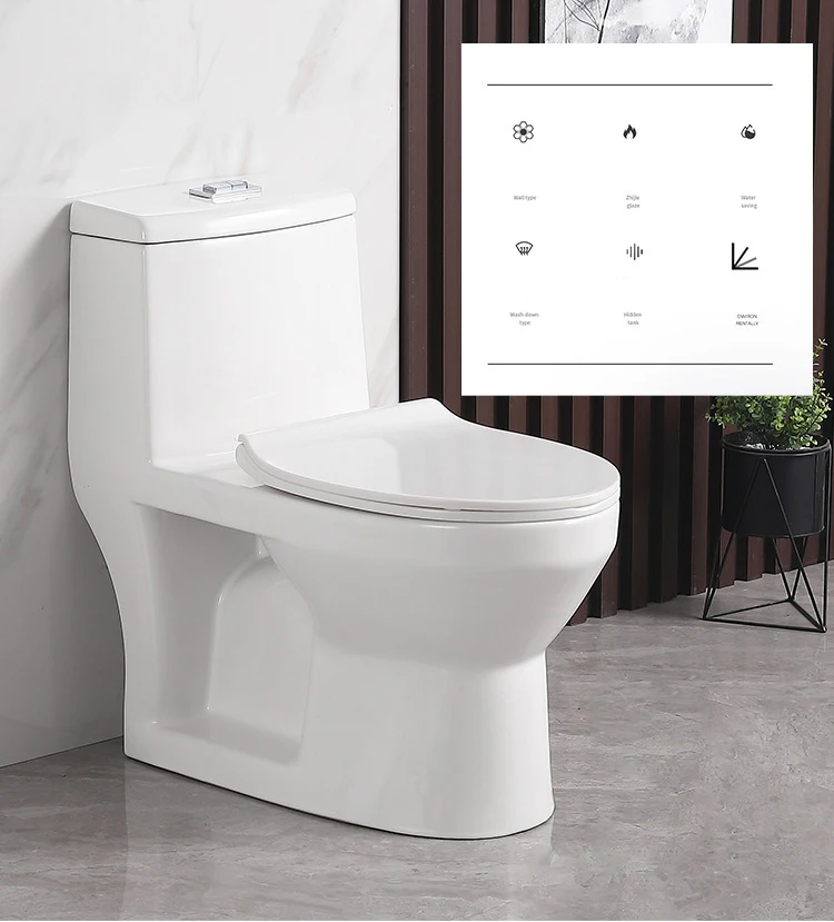 Inodoros Modern Square Toilet Ceramic Siphonic One Piece Toilet Trap Water Closet For Bathroom