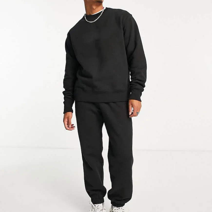 Oversized Plain Blank Tracksuits For Men Custom Logo Black Tracksuit jogger tracksuit set track suits for men
