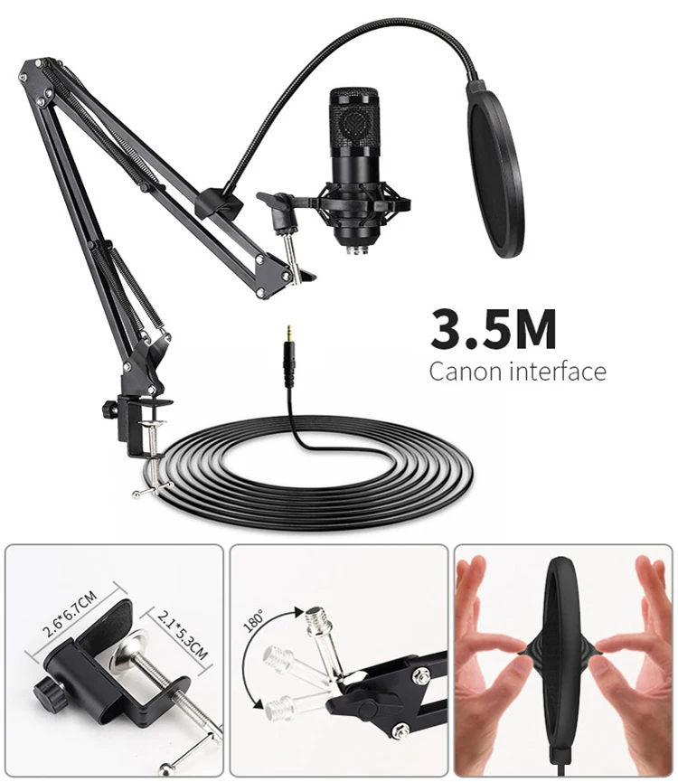 OEM Factory Price High Quality Professional Sound Card  Recording USB Studio Condenser Microphone