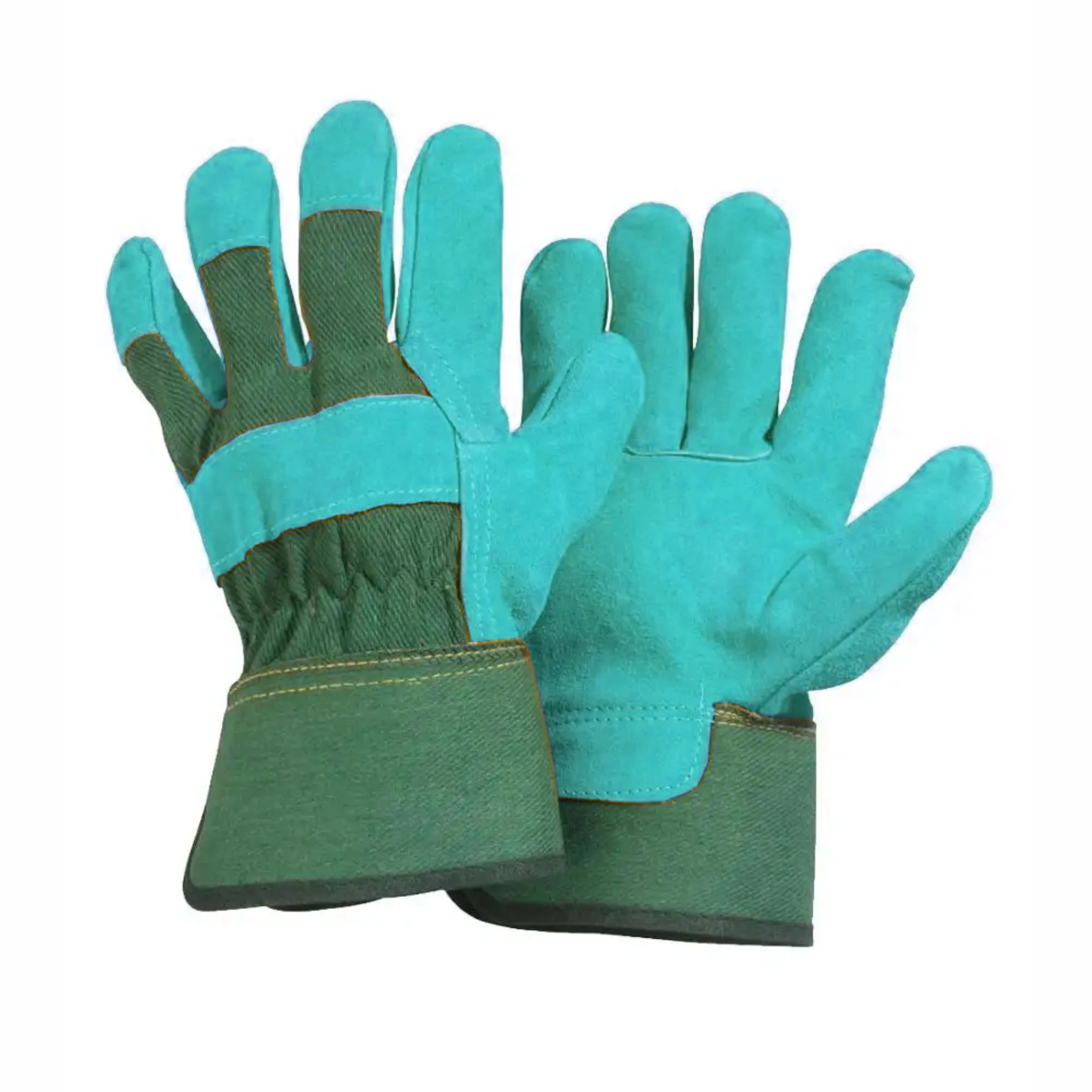 Premium Quality Split Leather Working Gloves Yellow Cowhide Leather Canadian Rigger Gloves for Industrial Safety Hand Protection