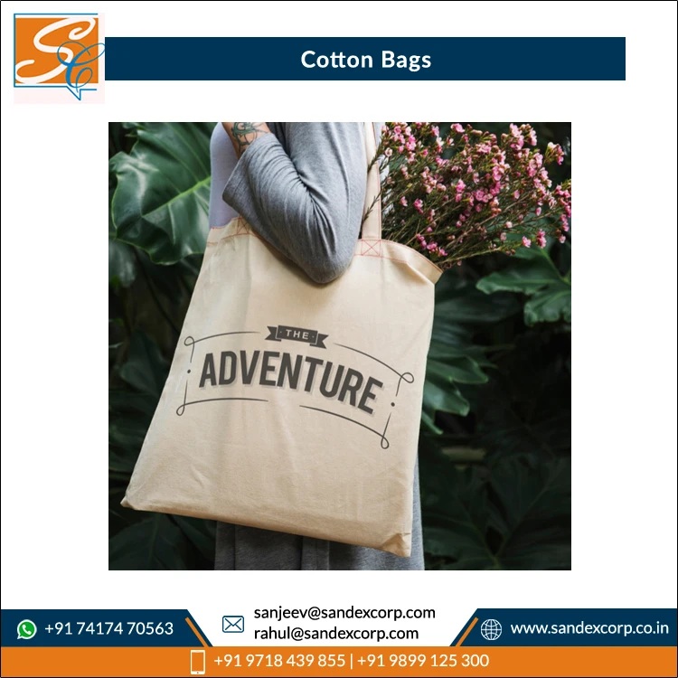 Factory Direct Selling Huge Demand on Recycled 100% Carded Cotton Shopping Bags at Wholesale Market Price Indian Supplier