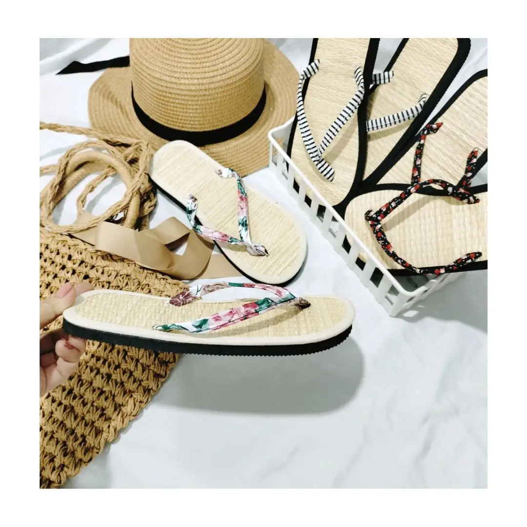 VIETNAM CHEAP PRICE SEAGRASS SLIPPER WITH ELEGENT SCENT NEW DESIGN 2024 CREATIVE STYLES SEAGRASS FLIP FLOP LOW PRICE