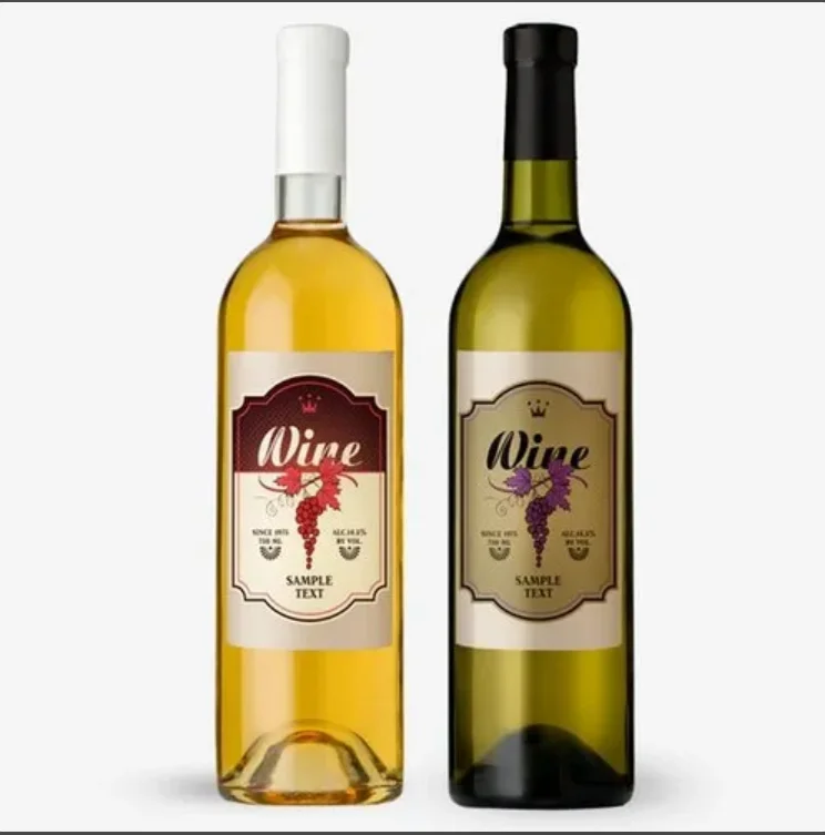 Waterproof Matte White Wine Label for flexo offset  printing 750ml Wine Bottle Tear-Resistant for Homemade Wine/Wedding