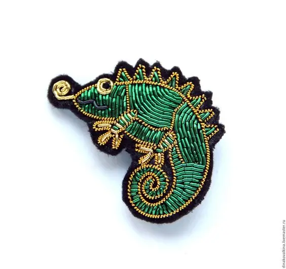 Fashion hand embroidery bullion wire brooch HAND  fashion brooch custom made jacket patches ladies brooch ##0096