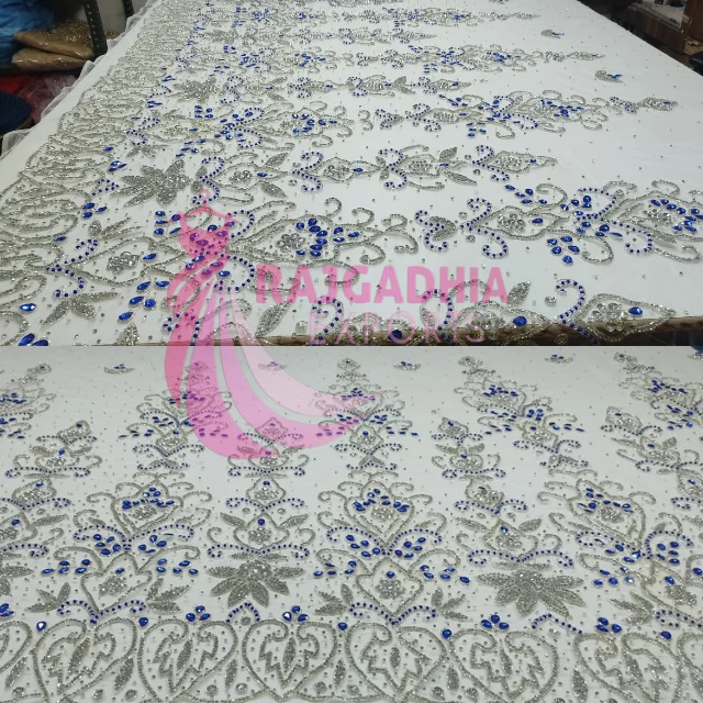 Beaded Lace Fabric Lace Top Quality beaded fabric Lace Embroidery Fabric For wedding moment girl and women