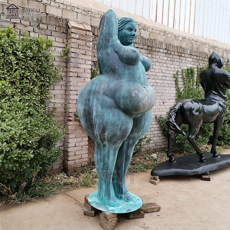 Life Size Sexy Lady Statue Bronze Nude Yoga Fat Woman Erotic Sculpture for Sale