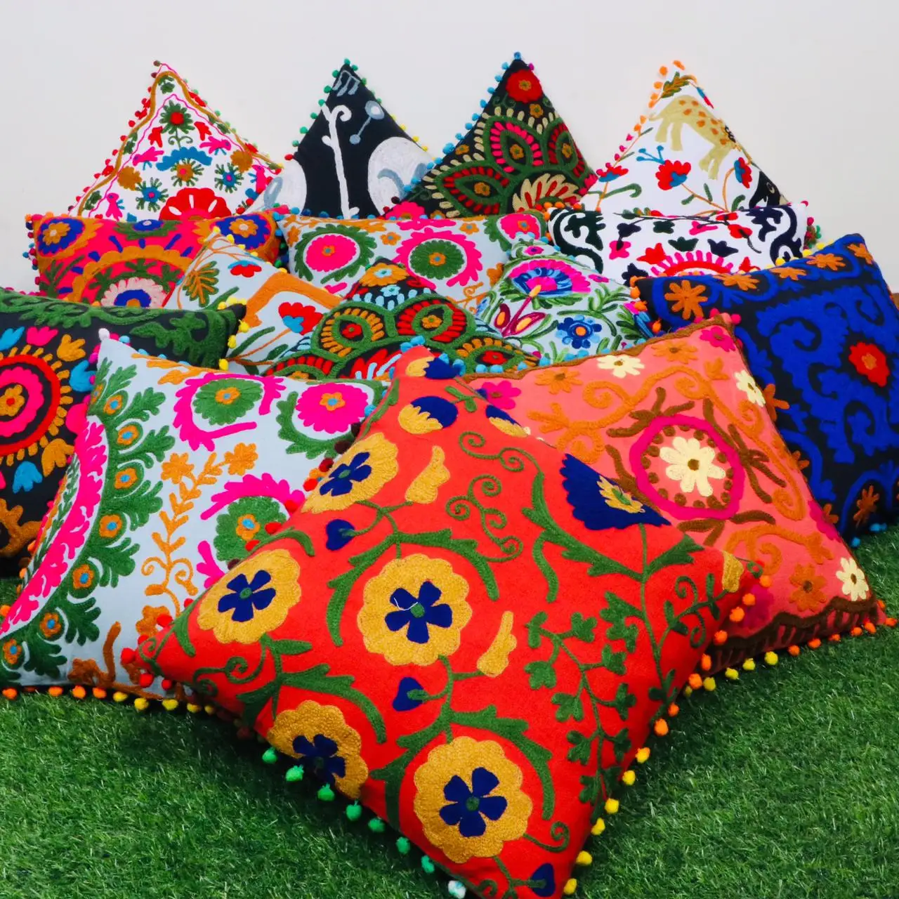 Boho Cushion Pillow Cover Wholesale Bohemian Living Room Decorative Printed Tufted Fur Felling Home Decor Sofa Couch Luxury Car