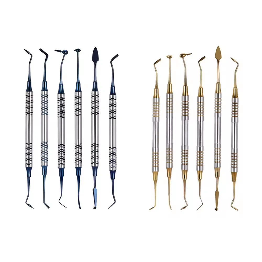 Professional Dental Composite Filling Instruments - Titanium-Plated Head Resin Filler Spatulas By AMRID SURGICAL