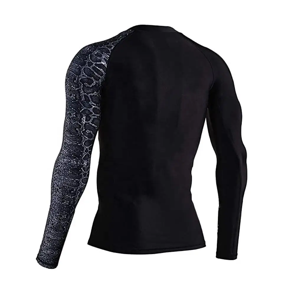 Rashguard OEM ODM Rash Guard Men Sublimation Printed Spandex Bjj Rash Guard Gym Surfing Diving Rashguard Compression Shirts MMA