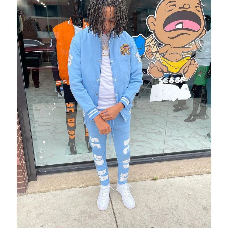 Men Tracksuits Outwear Hoodies Zipper Running Set Winter White Clothing+Pants Large Size Sweatsuit