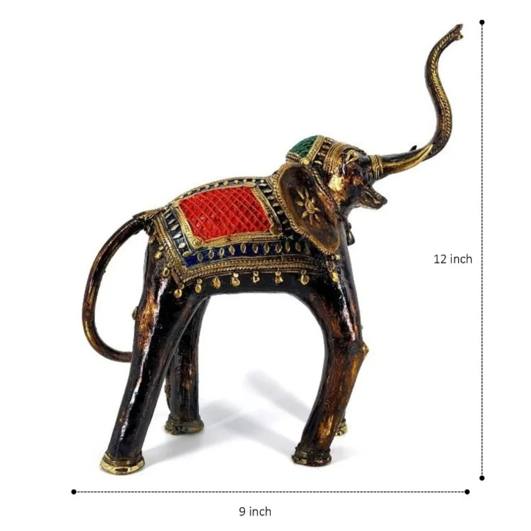 Singing Elephant Art Figurine Bronze 12 inch Solid Brass Handcrafted Art