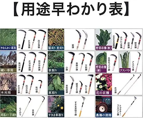 Japanese Weeding Sickle Hounen Kihan HT-0967 Specially Selected Surface Steel Scythe Made in Japan