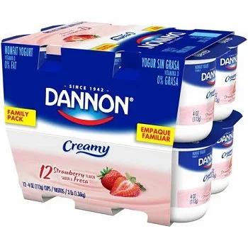 Dannon сливочный обезжиренный йогурт клубника 4 унции оптом