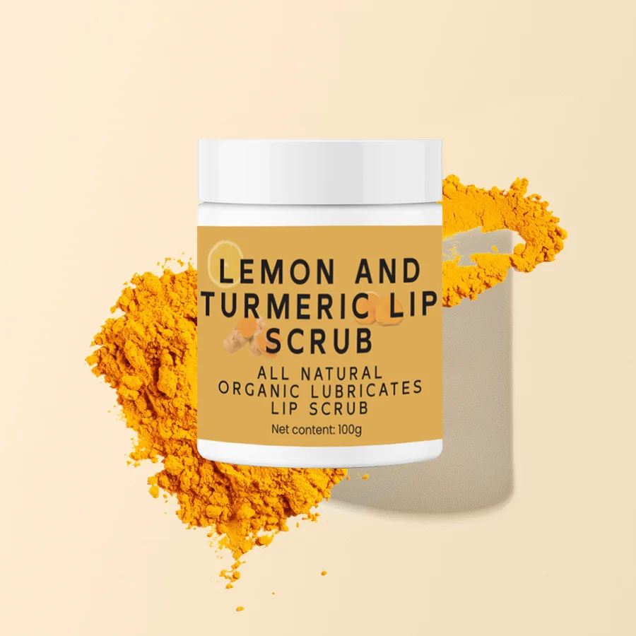 Brightening Lightening Lemon and Sugar Turmeric Honey Lip Care Kit Scrub for Dark Lips